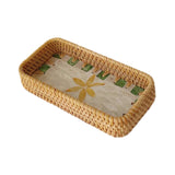 Maxbell Rattan Woven Basket Multi Use Organizer Serving Tray for Home Pantry Kitchen 20x10x4cm