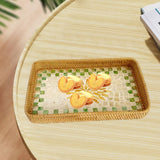 Maxbell Rattan Woven Basket Multi Use Organizer Serving Tray for Home Pantry Kitchen 36x23x4cm