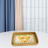 Maxbell Rattan Woven Basket Multi Use Organizer Serving Tray for Home Pantry Kitchen 36x23x4cm