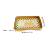 Maxbell Rattan Woven Basket Multi Use Organizer Serving Tray for Home Pantry Kitchen 36x23x4cm