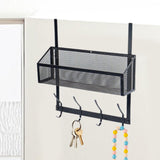 Maxbell over The Door Storage Rack Hanging Door Organizer for Bedroom Closet Kitchen Black Single Tier