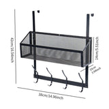 Maxbell over The Door Storage Rack Hanging Door Organizer for Bedroom Closet Kitchen Black Single Tier
