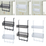 Maxbell over The Door Storage Rack Hanging Door Organizer for Bedroom Closet Kitchen Black Single Tier