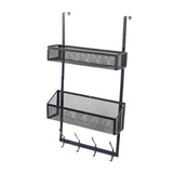 Maxbell over The Door Storage Rack Hanging Door Organizer for Bedroom Closet Kitchen Black Double Tier