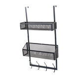 Maxbell over The Door Storage Rack Hanging Door Organizer for Bedroom Closet Kitchen Black Double Tier