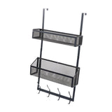 Maxbell over The Door Storage Rack Hanging Door Organizer for Bedroom Closet Kitchen Black Double Tier
