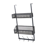 Maxbell over The Door Storage Rack Hanging Door Organizer for Bedroom Closet Kitchen Black Double Tier