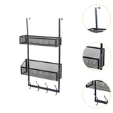 Maxbell over The Door Storage Rack Hanging Door Organizer for Bedroom Closet Kitchen Black Double Tier