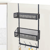 Maxbell over The Door Storage Rack Hanging Door Organizer for Bedroom Closet Kitchen Black Double Tier