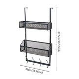 Maxbell over The Door Storage Rack Hanging Door Organizer for Bedroom Closet Kitchen Black Double Tier