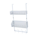 Maxbell over The Door Storage Rack Hanging Door Organizer for Bedroom Closet Kitchen White Double Tier