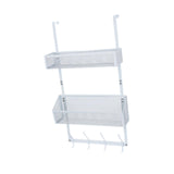 Maxbell over The Door Storage Rack Hanging Door Organizer for Bedroom Closet Kitchen White Double Tier