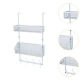 Maxbell over The Door Storage Rack Hanging Door Organizer for Bedroom Closet Kitchen White Double Tier