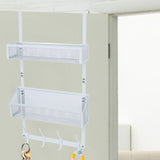 Maxbell over The Door Storage Rack Hanging Door Organizer for Bedroom Closet Kitchen White Double Tier