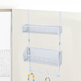 Maxbell over The Door Storage Rack Hanging Door Organizer for Bedroom Closet Kitchen White Double Tier