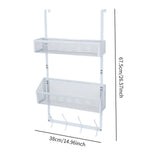 Maxbell over The Door Storage Rack Hanging Door Organizer for Bedroom Closet Kitchen White Double Tier