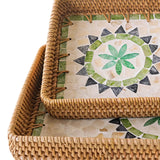 Maxbell 3 Pieces Rattan Storage Basket Set Rustic Gift for Coffee Table Home Kitchen Flowers