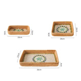 Maxbell 3 Pieces Rattan Storage Basket Set Rustic Gift for Coffee Table Home Kitchen Flowers