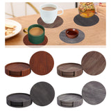 Maxbell 4" Drink Coasters Set of 6 Leather Coasters for Drinks for Garden Countertop brown