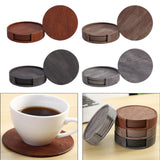 Maxbell 4" Drink Coasters Set of 6 Leather Coasters for Drinks for Garden Countertop brown