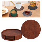 Maxbell 4" Drink Coasters Set of 6 Leather Coasters for Drinks for Garden Countertop brown