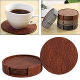 Maxbell 4" Drink Coasters Set of 6 Leather Coasters for Drinks for Garden Countertop brown