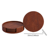 Maxbell 4" Drink Coasters Set of 6 Leather Coasters for Drinks for Garden Countertop brown