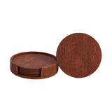 Maxbell 4" Drink Coasters Set of 6 Leather Coasters for Drinks for Garden Countertop brown
