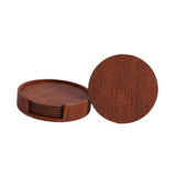 Maxbell 4" Drink Coasters Set of 6 Leather Coasters for Drinks for Garden Countertop brown
