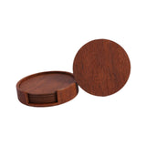 Maxbell 4" Drink Coasters Set of 6 Leather Coasters for Drinks for Garden Countertop brown
