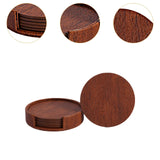 Maxbell 4" Drink Coasters Set of 6 Leather Coasters for Drinks for Garden Countertop brown