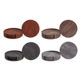 Maxbell 4" Drink Coasters Set of 6 Leather Coasters for Drinks for Garden Countertop brown