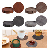 Maxbell 4" Drink Coasters Set of 6 Leather Coasters for Drinks for Garden Countertop brown
