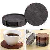 Maxbell 4" Drink Coasters Set of 6 Leather Coasters for Drinks for Garden Countertop dark gray