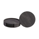 Maxbell 4" Drink Coasters Set of 6 Leather Coasters for Drinks for Garden Countertop dark gray