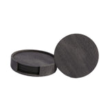 Maxbell 4" Drink Coasters Set of 6 Leather Coasters for Drinks for Garden Countertop dark gray