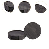 Maxbell 4" Drink Coasters Set of 6 Leather Coasters for Drinks for Garden Countertop dark gray