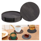 Maxbell 4" Drink Coasters Set of 6 Leather Coasters for Drinks for Garden Countertop dark gray