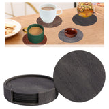 Maxbell 4" Drink Coasters Set of 6 Leather Coasters for Drinks for Garden Countertop dark gray