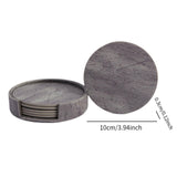 Maxbell 4" Drink Coasters Set of 6 Leather Coasters for Drinks for Garden Countertop gray