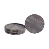 Maxbell 4" Drink Coasters Set of 6 Leather Coasters for Drinks for Garden Countertop gray