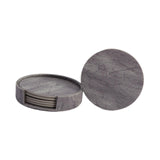 Maxbell 4" Drink Coasters Set of 6 Leather Coasters for Drinks for Garden Countertop gray