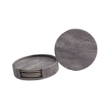 Maxbell 4" Drink Coasters Set of 6 Leather Coasters for Drinks for Garden Countertop gray