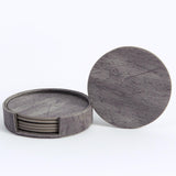 Maxbell 4" Drink Coasters Set of 6 Leather Coasters for Drinks for Garden Countertop gray