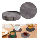 Maxbell 4" Drink Coasters Set of 6 Leather Coasters for Drinks for Garden Countertop gray
