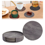 Maxbell 4" Drink Coasters Set of 6 Leather Coasters for Drinks for Garden Countertop gray
