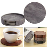 Maxbell 4" Drink Coasters Set of 6 Leather Coasters for Drinks for Garden Countertop gray