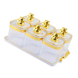 Maxbell Sugar Jars 6 Grids with Tray Multifunctional for Living Room Kitchen Wedding Transparent