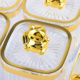 Maxbell Sugar Jars 6 Grids with Tray Multifunctional for Living Room Kitchen Wedding Transparent