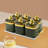 Maxbell Sugar Jars 6 Grids with Tray Multifunctional for Living Room Kitchen Wedding Fruit Green